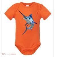 Beautiful Blue Marlin Fishing Baby Bodysuit thumb 0