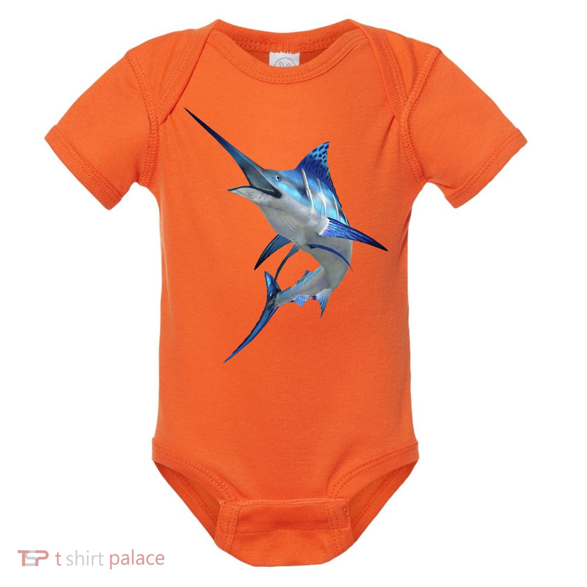 Beautiful Blue Marlin Fishing Baby Bodysuit