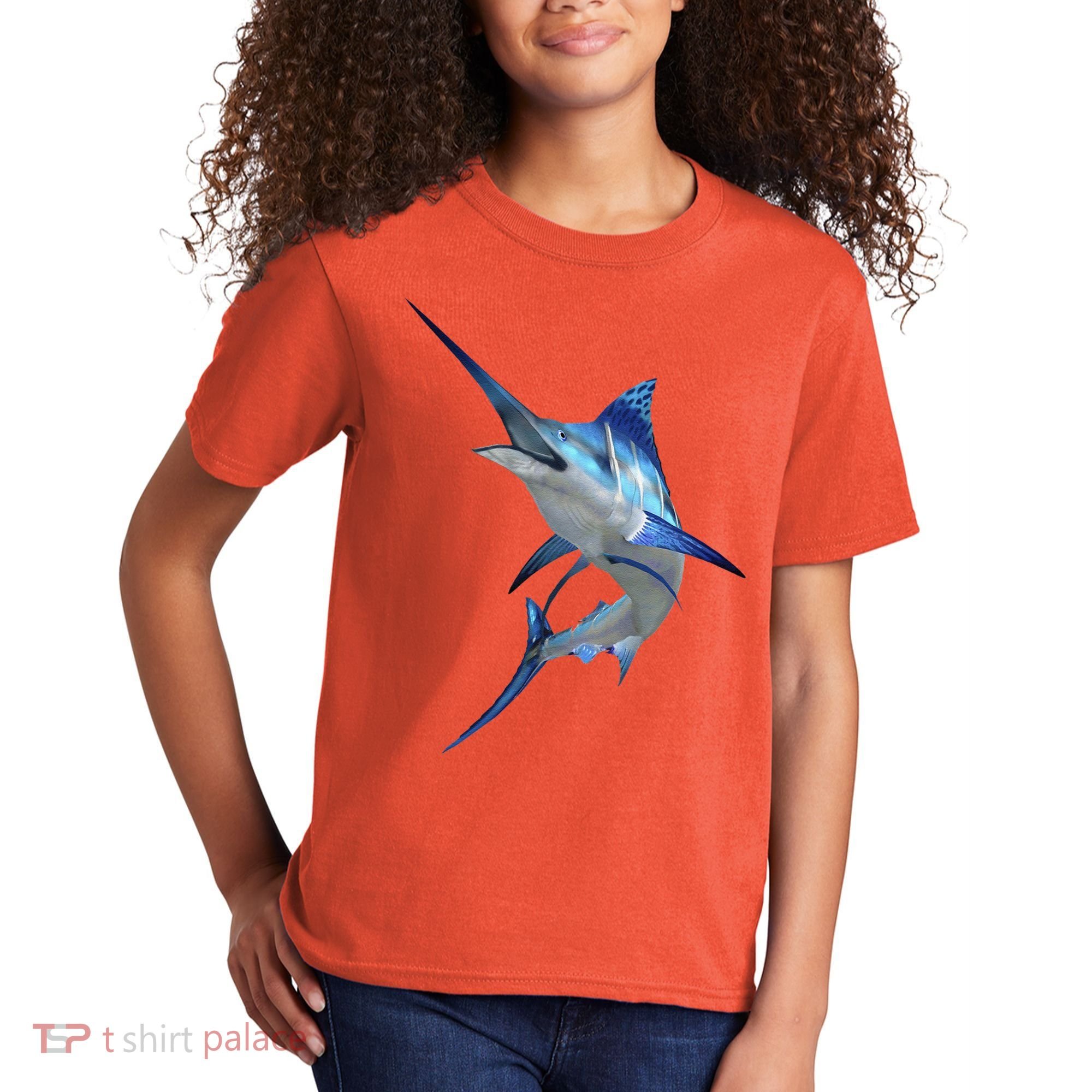 Beautiful Blue Marlin Fishing Kids T-Shirt