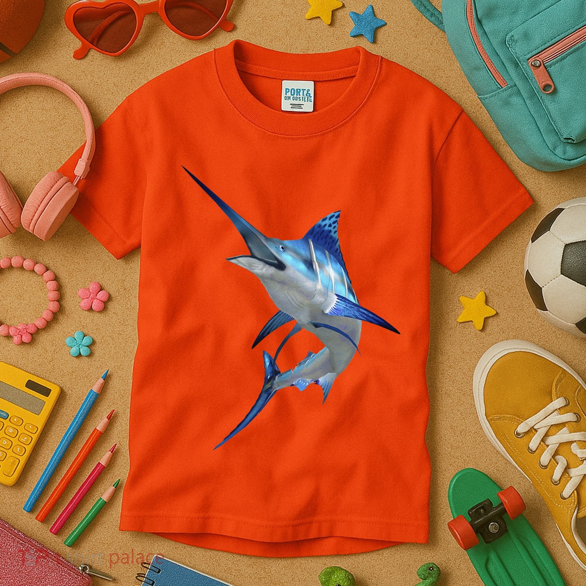 Beautiful Blue Marlin Fishing Kids T-Shirt
