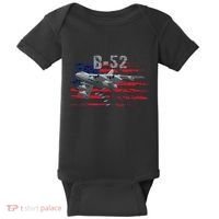 B52 Buff Military Airplane Flag Baby Bodysuit thumb 0