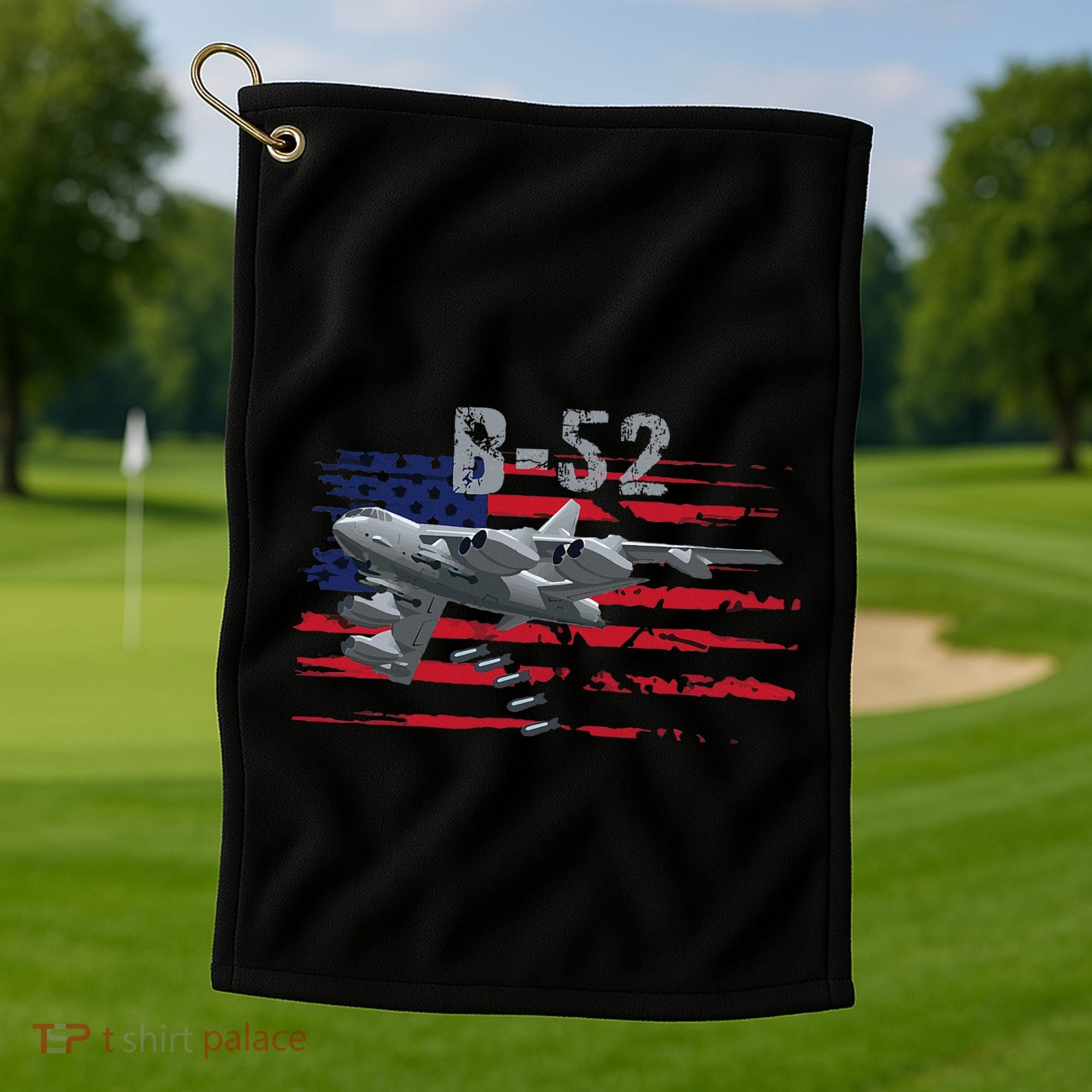 B52 Buff Military Airplane Flag Golf Towel