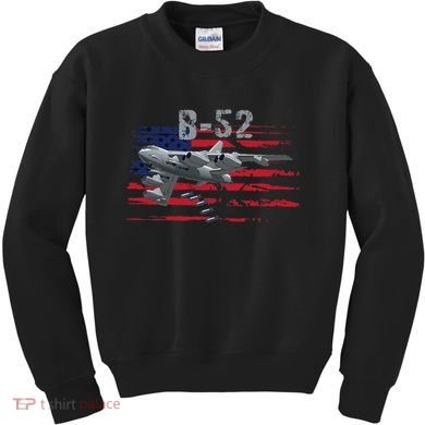B52 Buff Military Airplane Flag Kids Sweatshirt