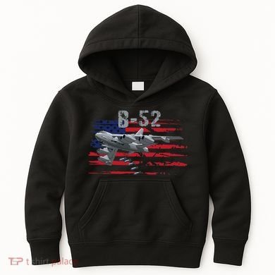 B52 Buff Military Airplane Flag Kids Hoodie