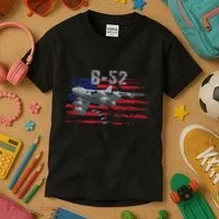B52 Buff Military Airplane Flag Kids T-Shirt thumb 3