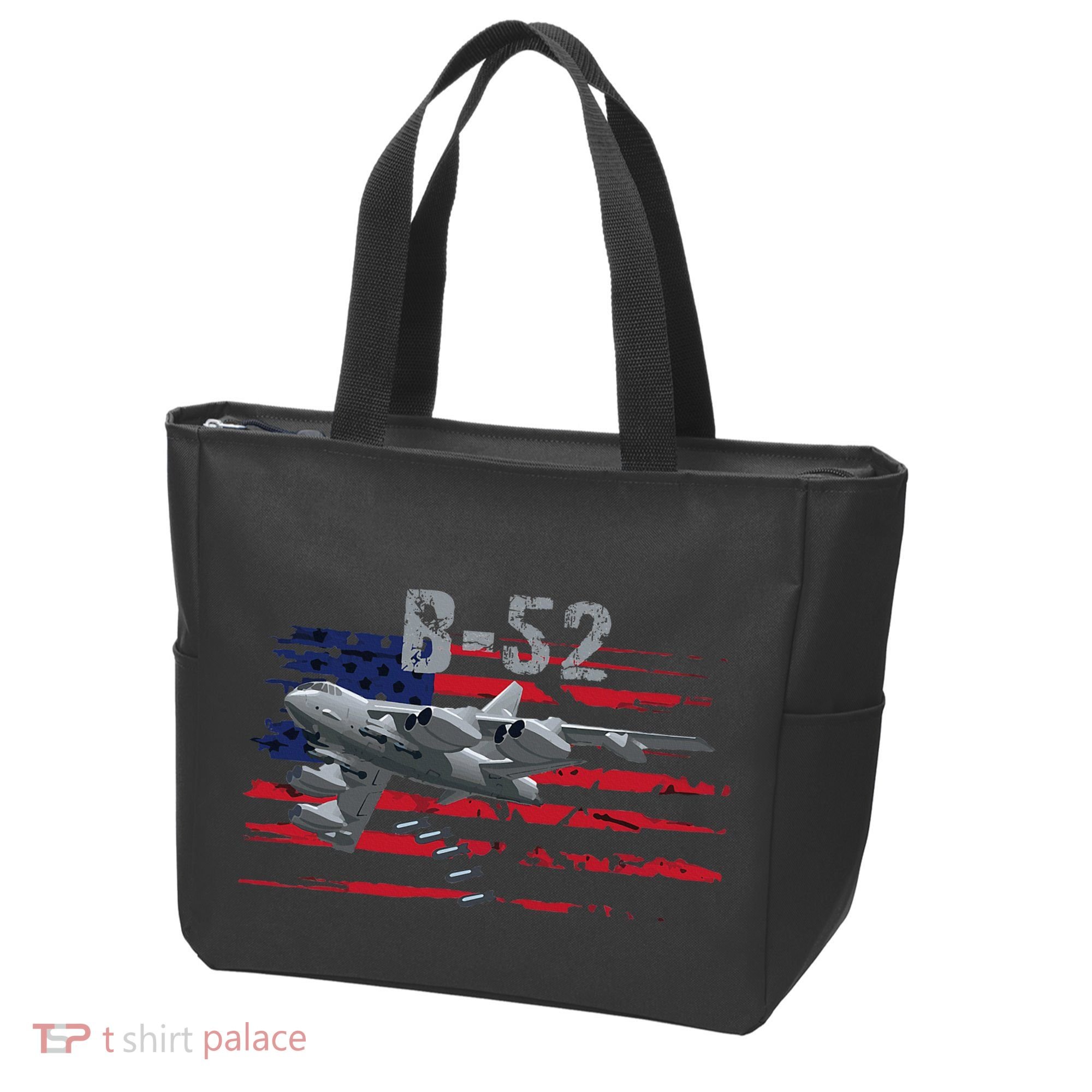 B52 Buff Military Airplane Flag Tote Bag