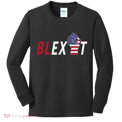 Blexit Blexit Movement Black Exit Kids Long Sleeve Shirt