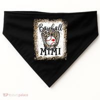 Bleached Baseball Mimi Leopard Game Day Baseball Mothers day USA-Made Doggie Bandana thumb 0