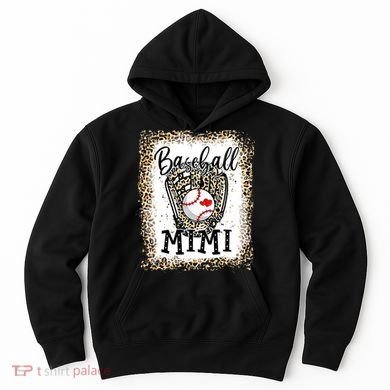 Bleached Baseball Mimi Leopard Game Day Baseball Mothers day Hoodie
