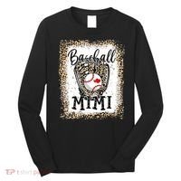 Bleached Baseball Mimi Leopard Game Day Baseball Mothers day Long Sleeve Shirt thumb 0