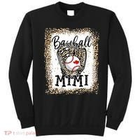 Bleached Baseball Mimi Leopard Game Day Baseball Mothers day Sweatshirt thumb 0