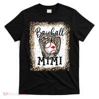 Bleached Baseball Mimi Leopard Game Day Baseball Mothers day T-Shirt thumb 0