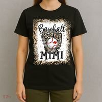 Bleached Baseball Mimi Leopard Game Day Baseball Mothers day T-Shirt thumb 4