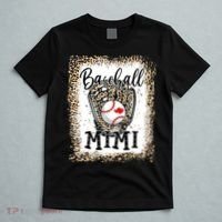 Bleached Baseball Mimi Leopard Game Day Baseball Mothers day T-Shirt thumb 5
