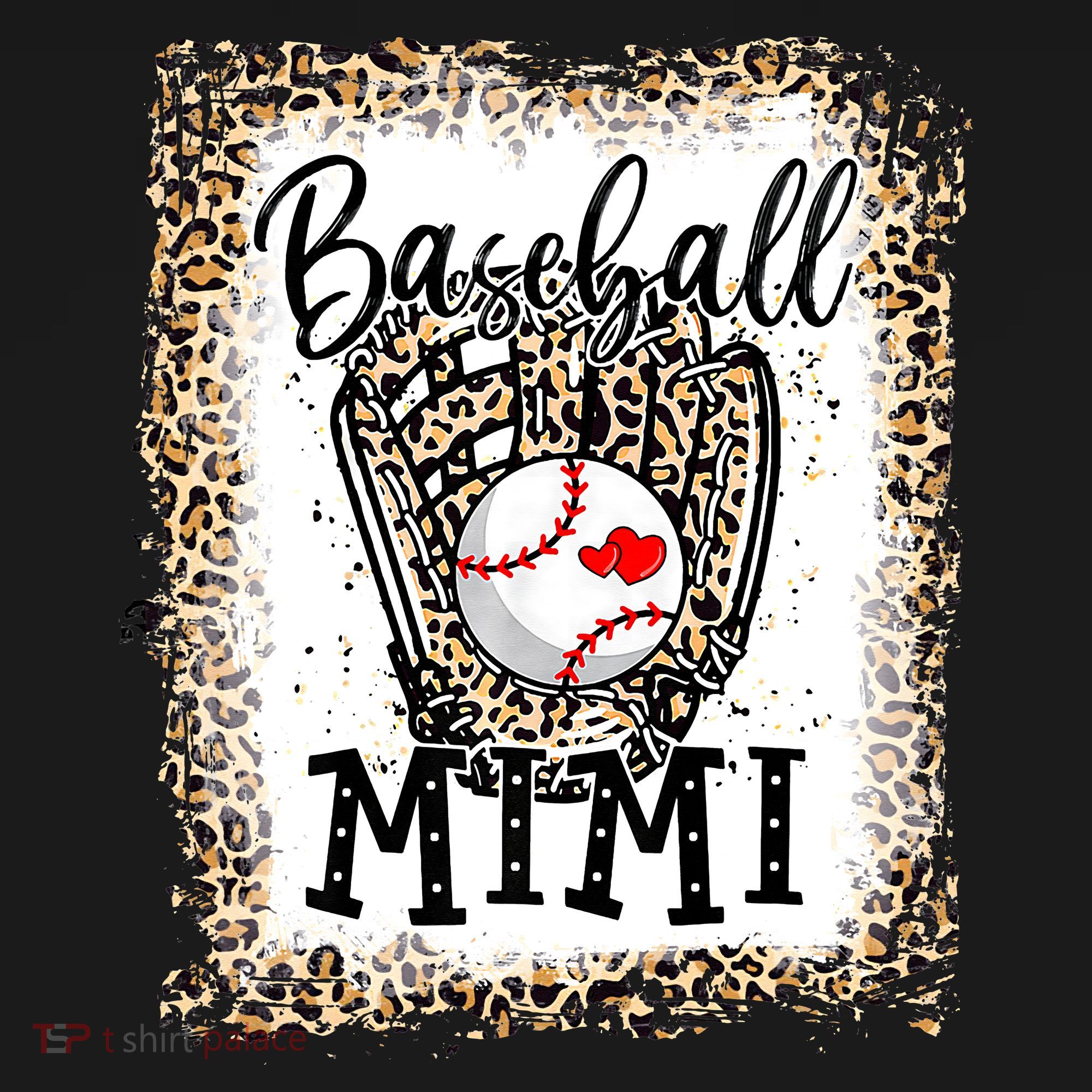 Bleached Baseball Mimi Leopard Game Day Baseball Mothers day Coaster