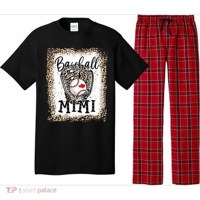Bleached Baseball Mimi Leopard Game Day Baseball Mothers day Pajama Set