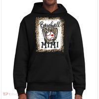 Bleached Baseball Mimi Leopard Game Day Baseball Mothers day District V.I.T. Heavyweight Hoodie thumb 0