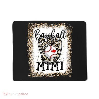 Bleached Baseball Mimi Leopard Game Day Baseball Mothers day Mousepad