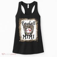 Bleached Baseball Mimi Leopard Game Day Baseball Mothers day Women's Tank Top thumb 0