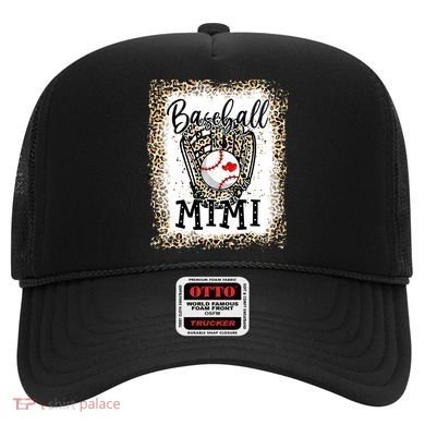 Bleached Baseball Mimi Leopard Game Day Baseball Mothers day Hat