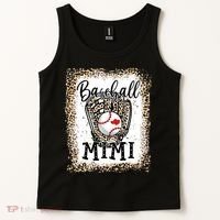 Bleached Baseball Mimi Leopard Game Day Baseball Mothers day Tank Top thumb 2