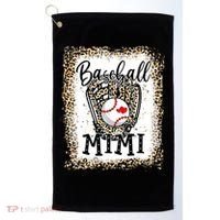 Bleached Baseball Mimi Leopard Game Day Baseball Mothers day Golf Towel thumb 0