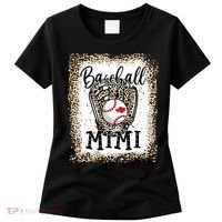 Bleached Baseball Mimi Leopard Game Day Baseball Mothers day Women's T-Shirt thumb 0