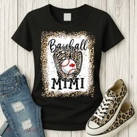 Bleached Baseball Mimi Leopard Game Day Baseball Mothers day Women's T-Shirt thumb 3
