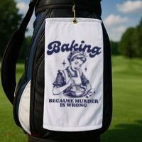 Baking Because Murder Is Wrong Golf Towel thumb 2