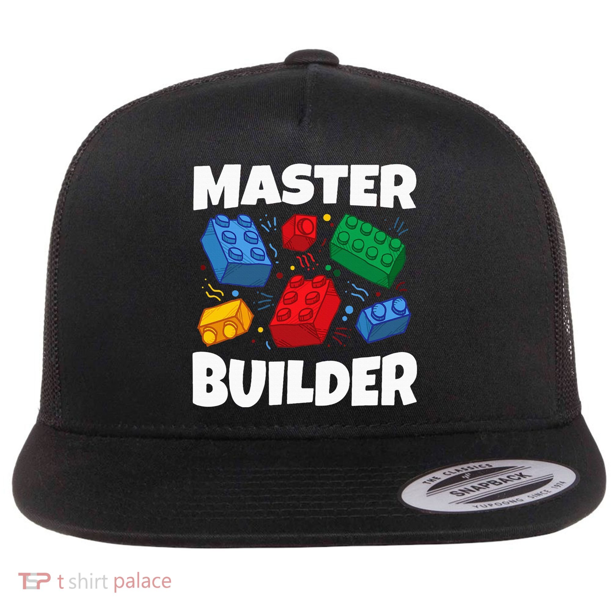 Blocks Brick Master Builder Flat Bill Trucker Hat