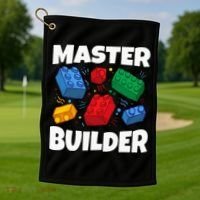 Blocks Brick Master Builder Golf Towel thumb 1