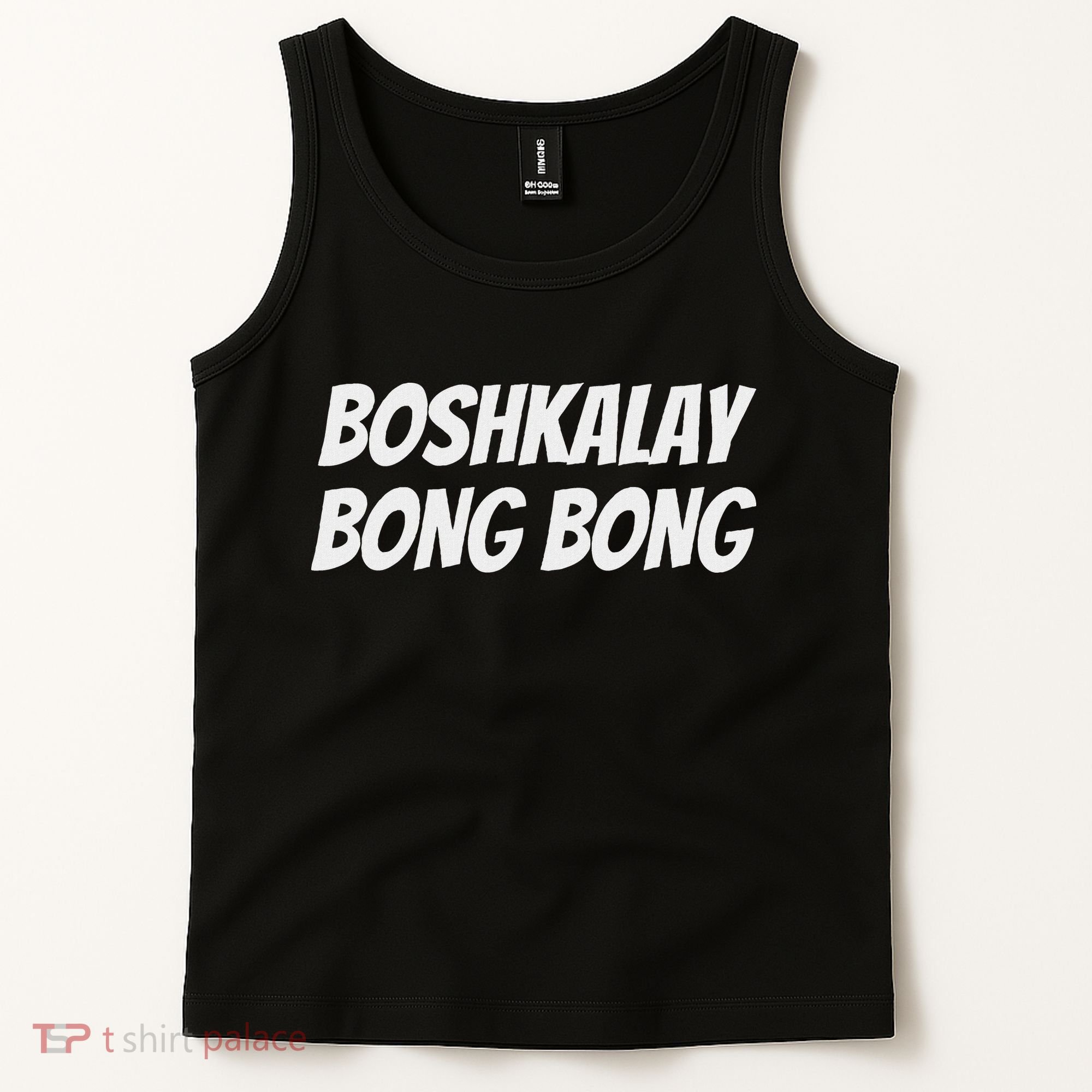 Boshkalay Bongbong Men's Black Cotton 100 Tank Top