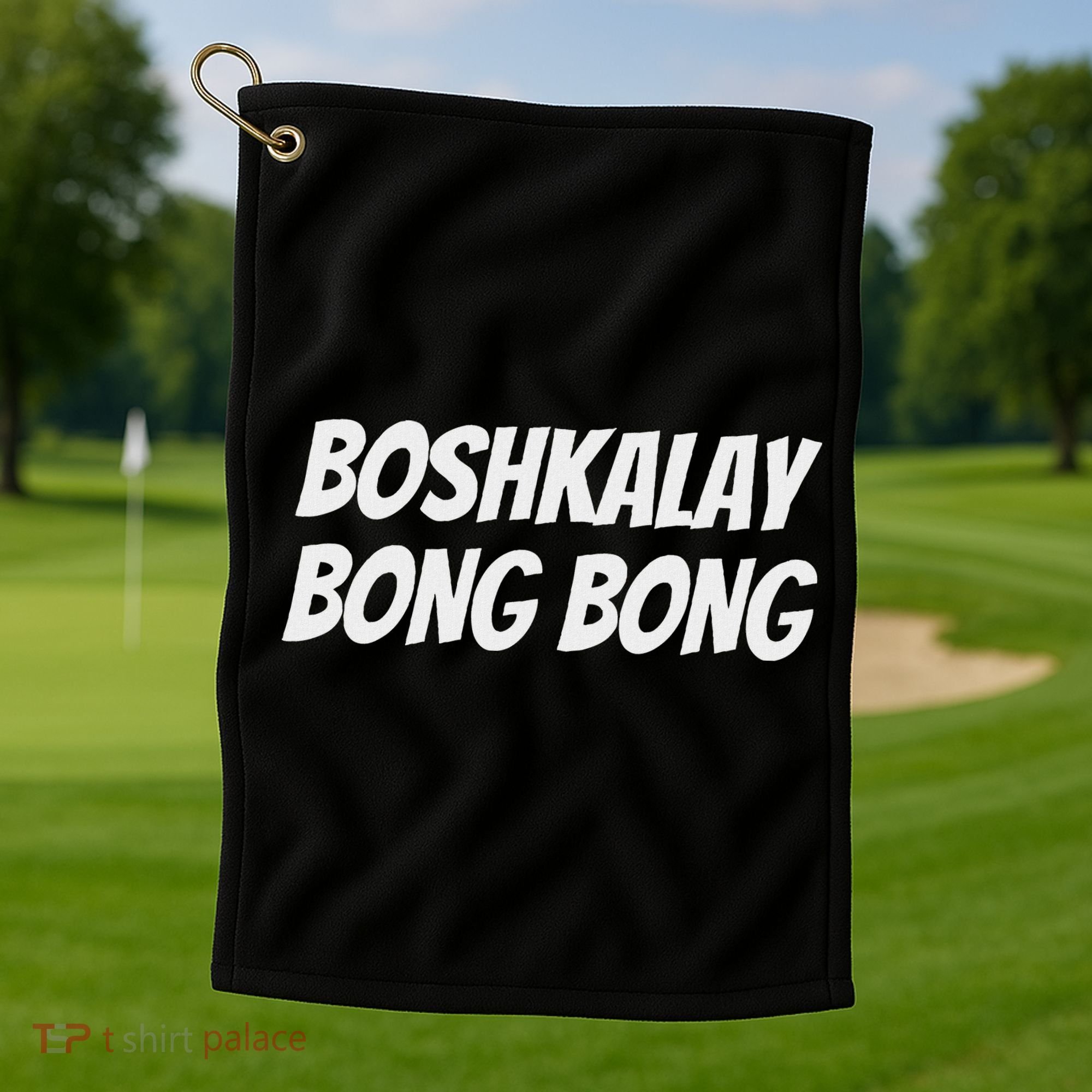 Boshkalay Bongbong Men's Black Cotton 100 Golf Towel