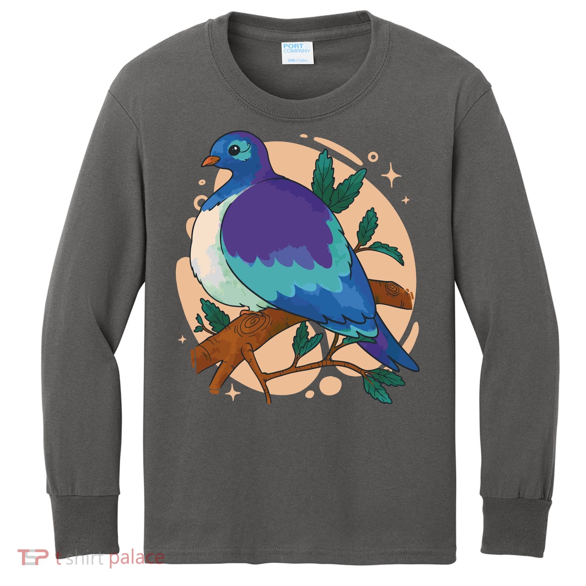 Blue Bird Nature Art Kids Long Sleeve Shirt