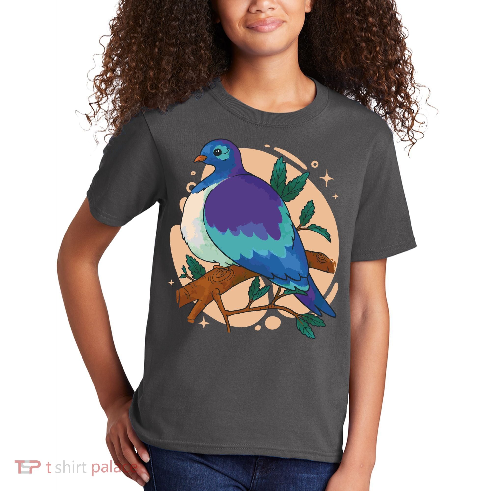 Blue Bird Nature Art Kids T-Shirt