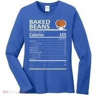 Baked Beans Nutritional Facts Thanksgiving XMas Gift Cute Women's Long Sleeve Shirt thumb 0