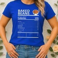 Baked Beans Nutritional Facts Thanksgiving XMas Gift Cute Women's T-Shirt thumb 2