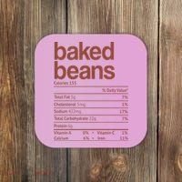 Baked Beans Nutrition Fact Funny Thanksgiving Christmas  Coaster thumb 0