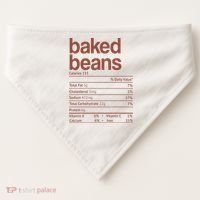 Baked Beans Nutrition Fact Funny Thanksgiving Christmas  USA-Made Doggie Bandana thumb 0
