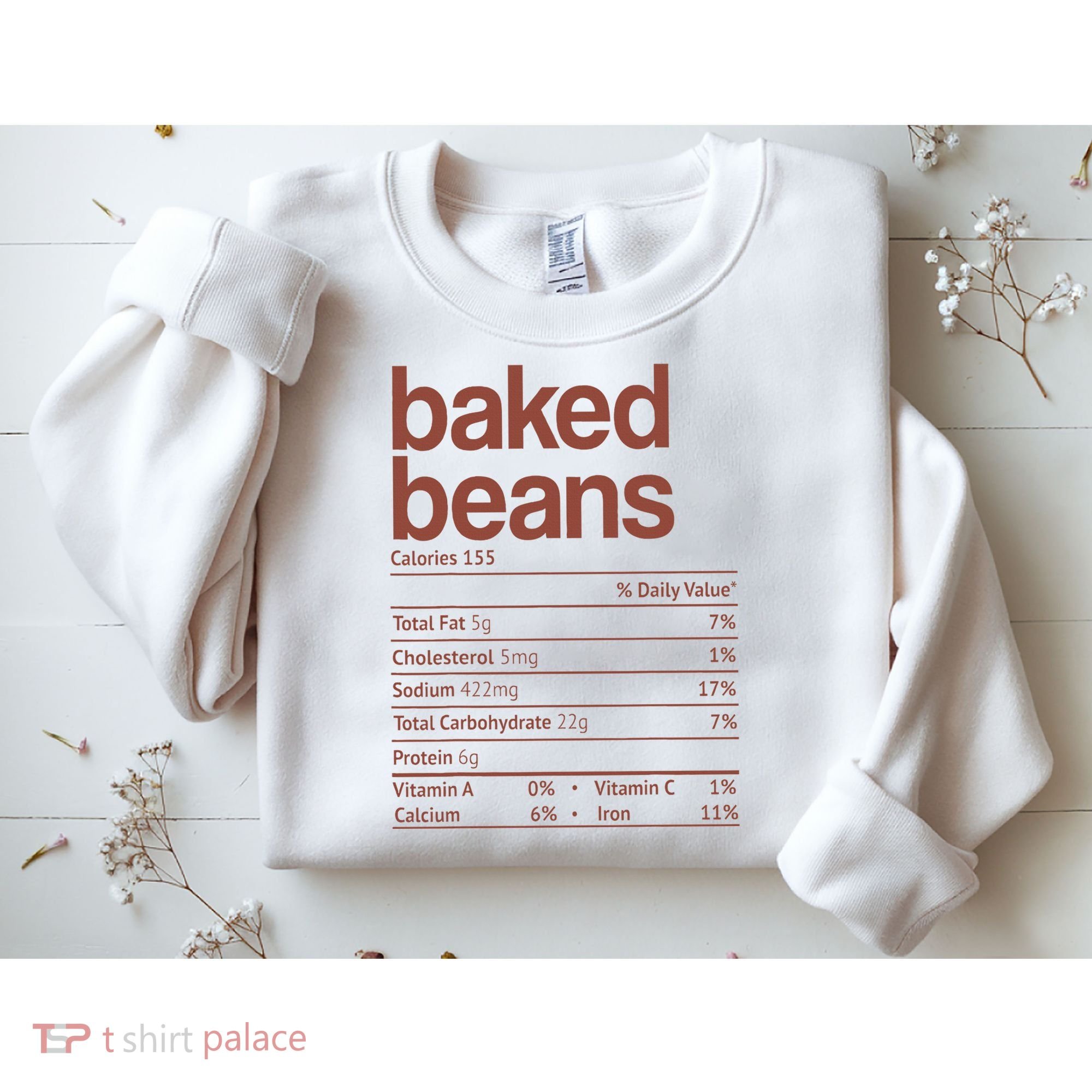 Baked Beans Nutrition Fact Funny Thanksgiving Christmas  Sweatshirt