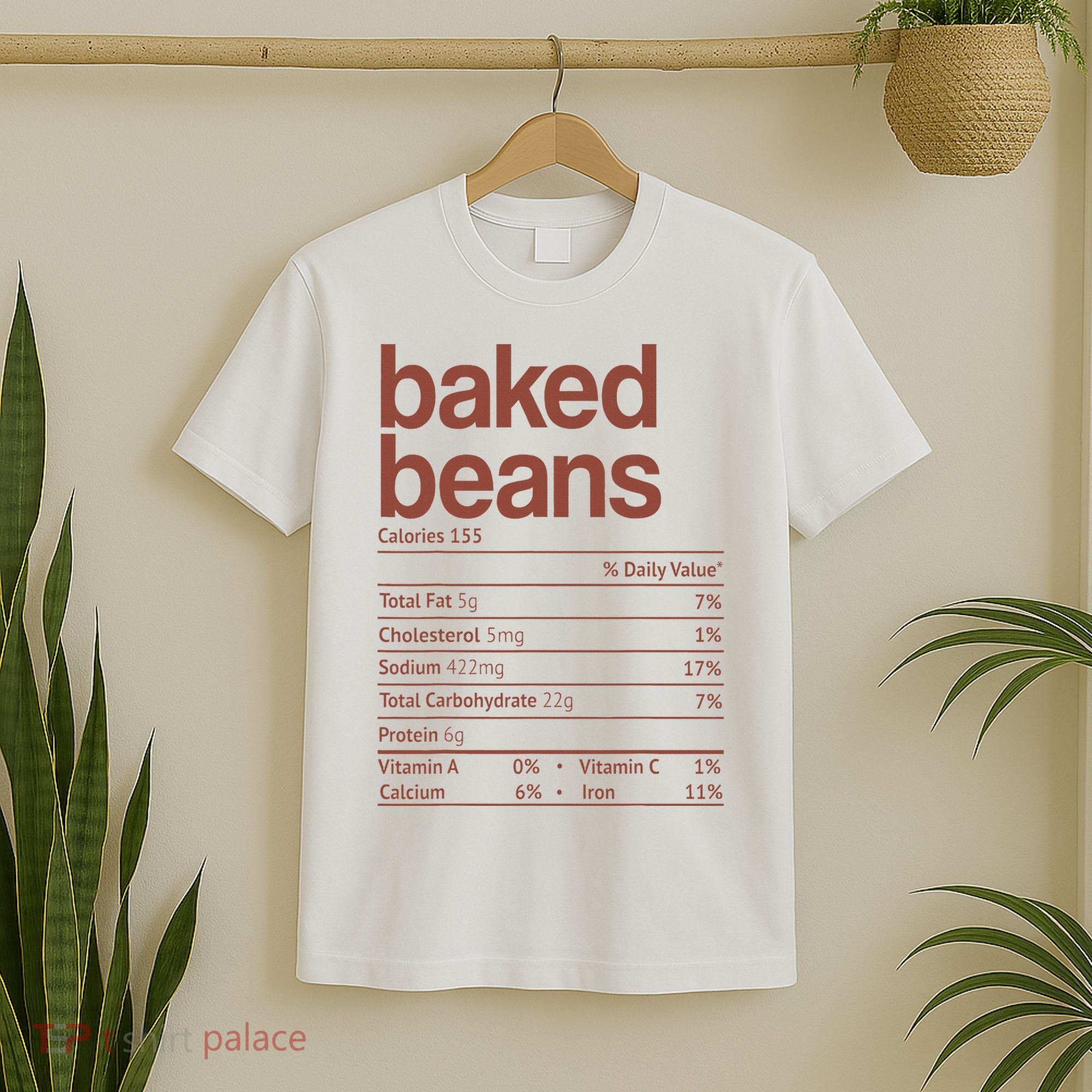 Baked Beans Nutrition Fact Funny Thanksgiving Christmas  T-Shirt