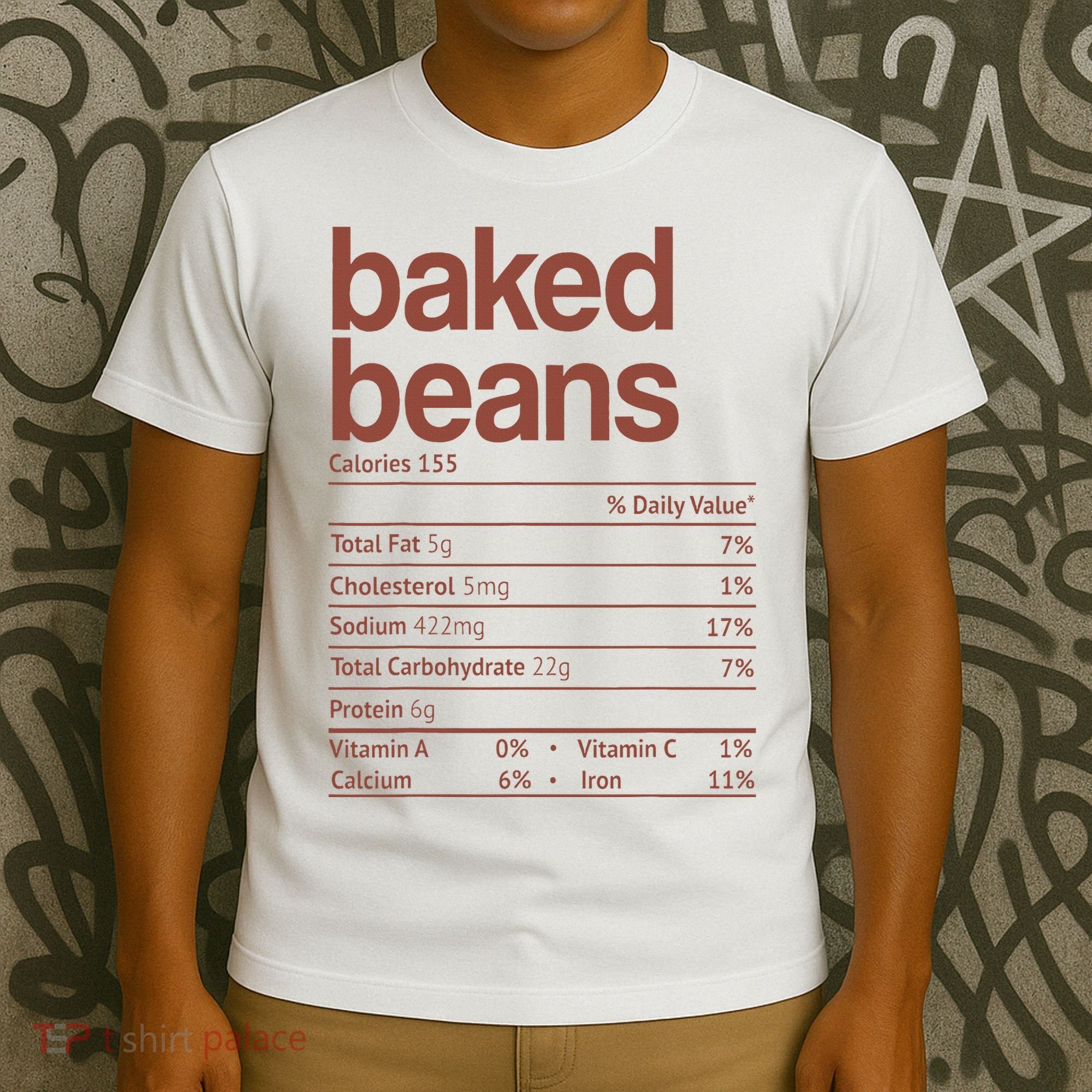 Baked Beans Nutrition Fact Funny Thanksgiving Christmas  T-Shirt