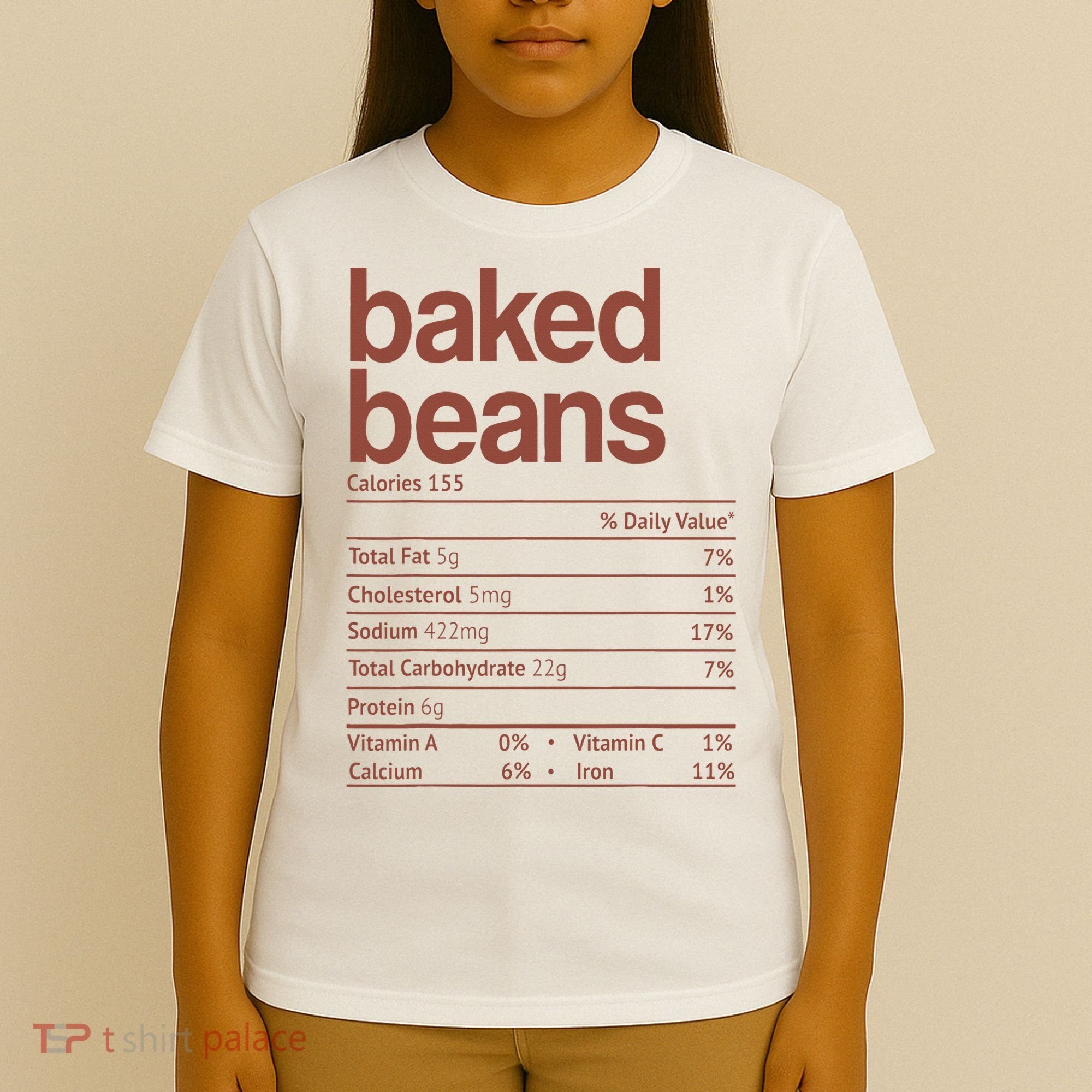 Baked Beans Nutrition Fact Funny Thanksgiving Christmas  T-Shirt