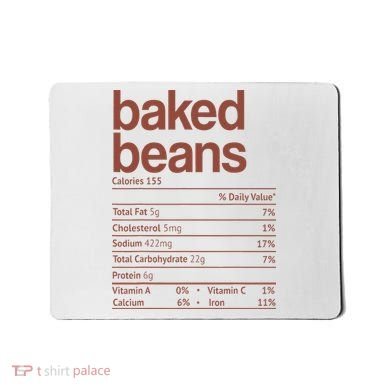 Baked Beans Nutrition Fact Funny Thanksgiving Christmas  Mousepad