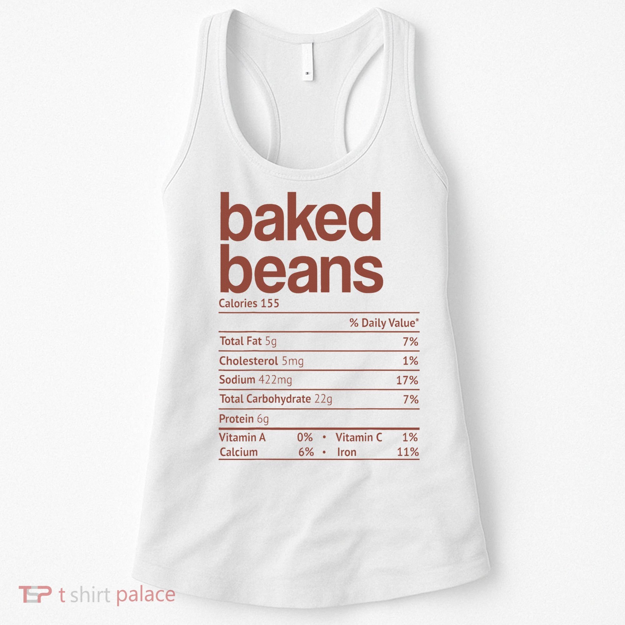 Baked Beans Nutrition Fact Funny Thanksgiving Christmas  Women's Tank Top
