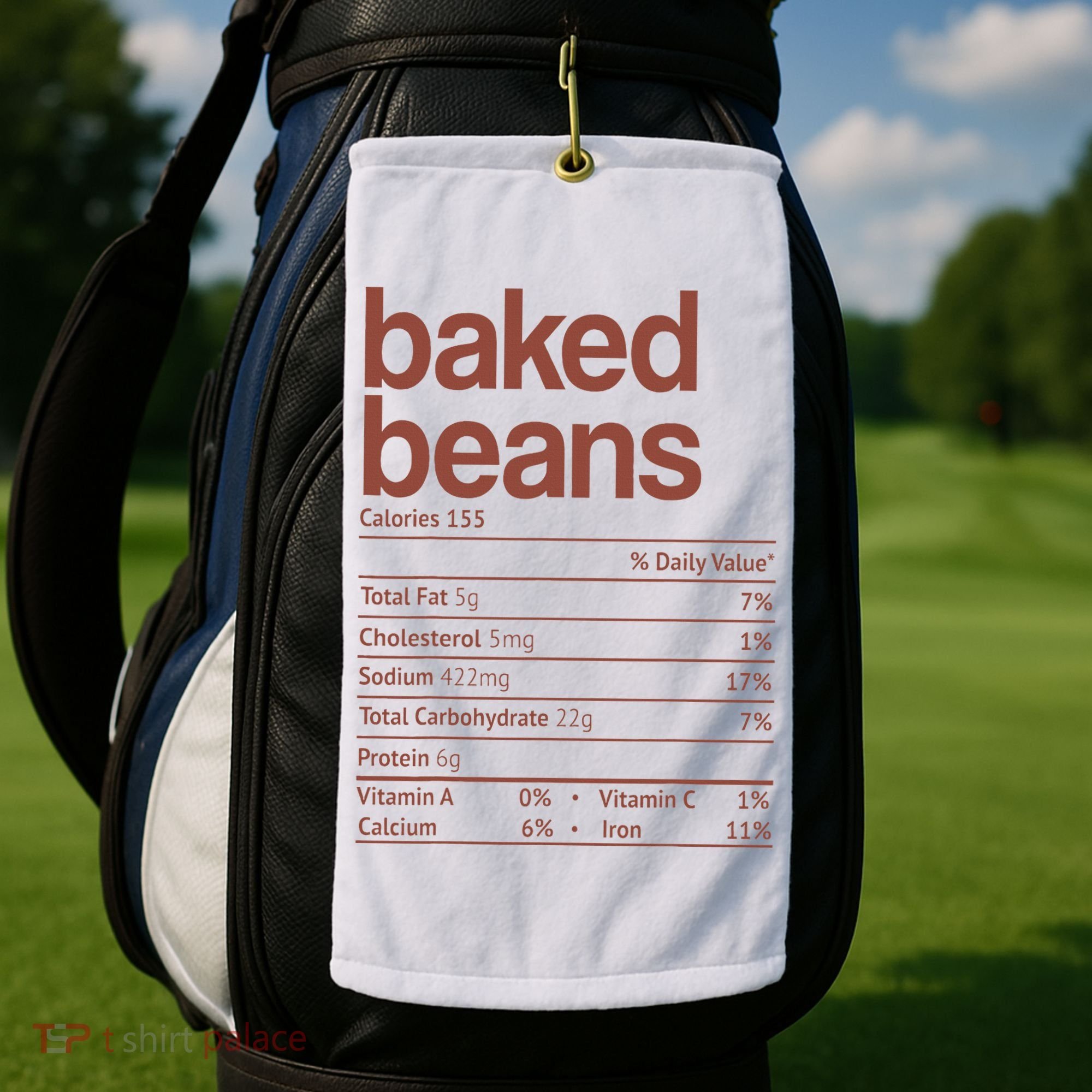 Baked Beans Nutrition Fact Funny Thanksgiving Christmas  Golf Towel