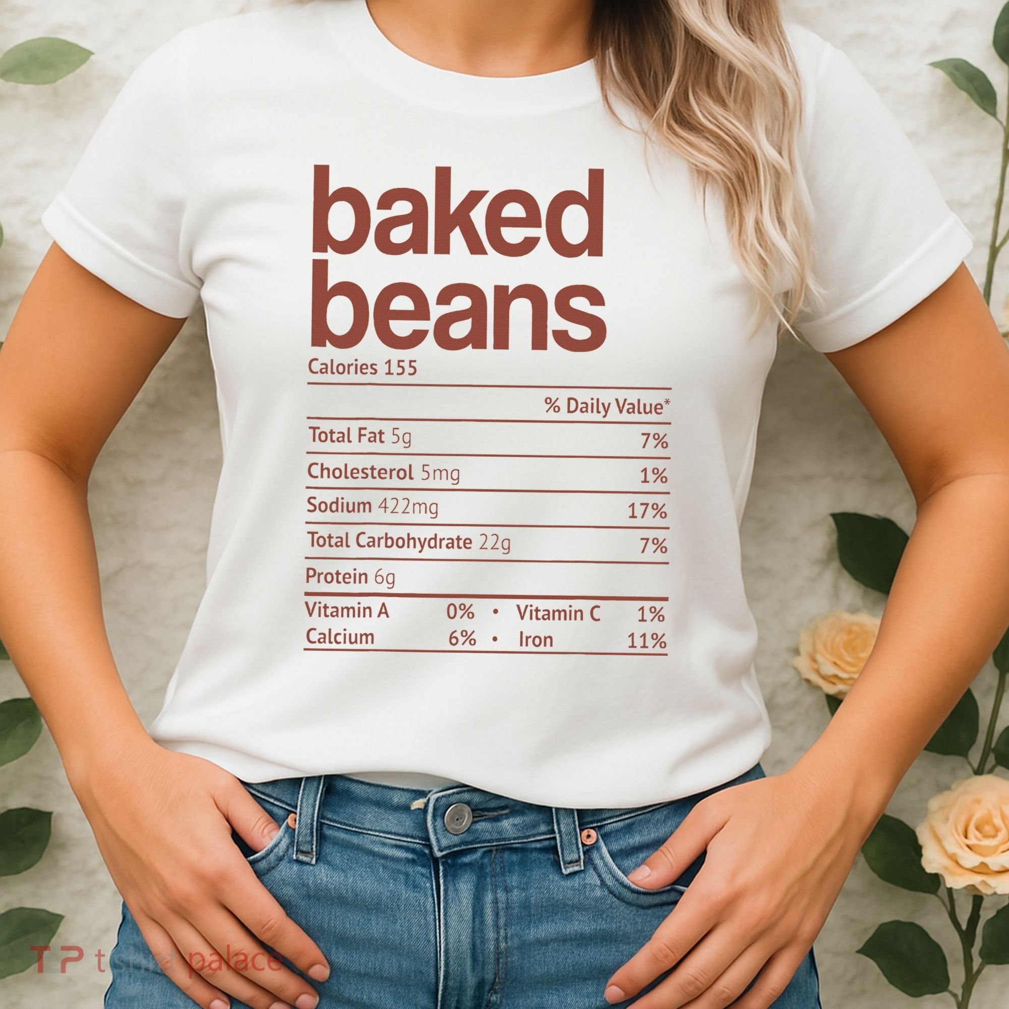 Baked Beans Nutrition Fact Funny Thanksgiving Christmas  Women's T-Shirt