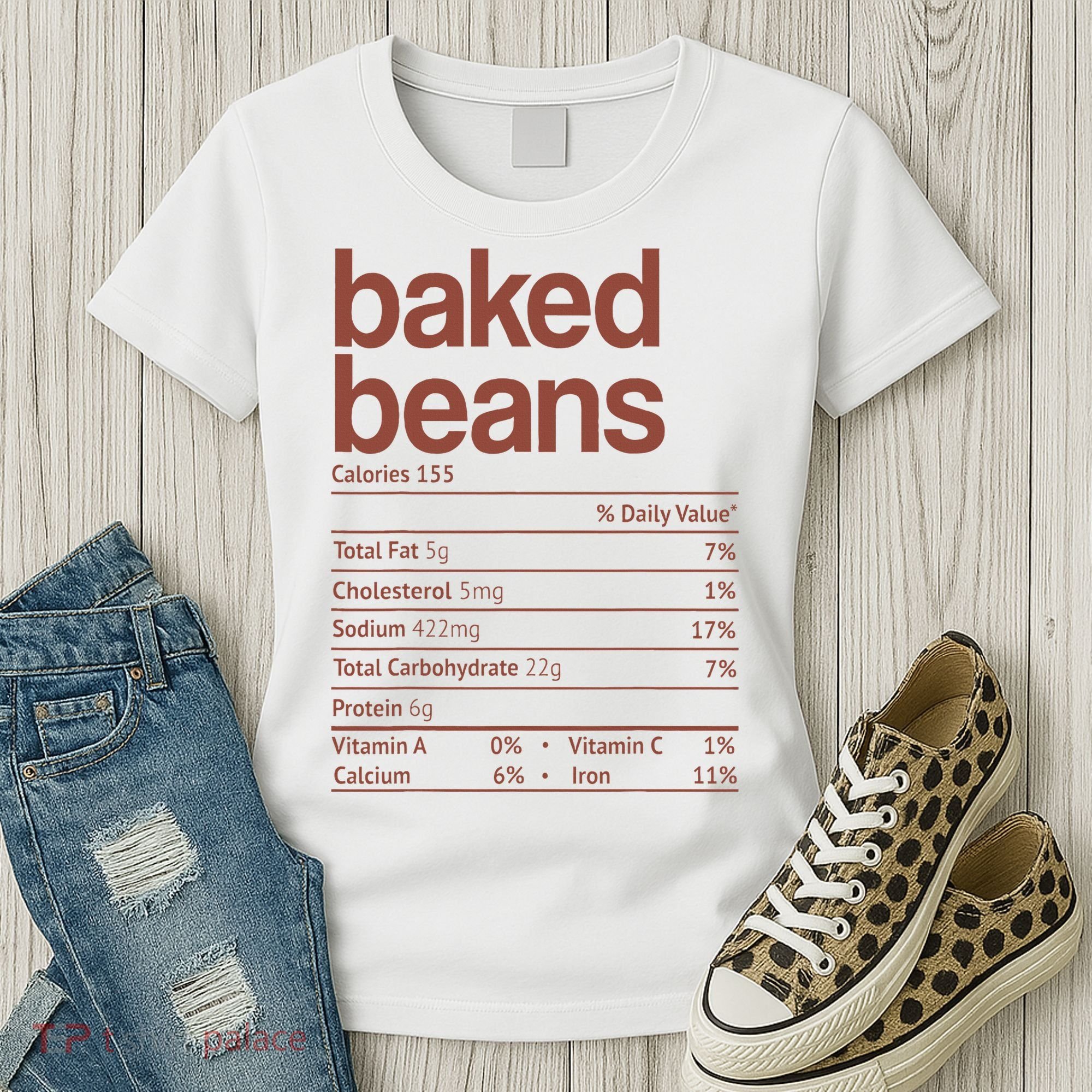 Baked Beans Nutrition Fact Funny Thanksgiving Christmas  Women's T-Shirt