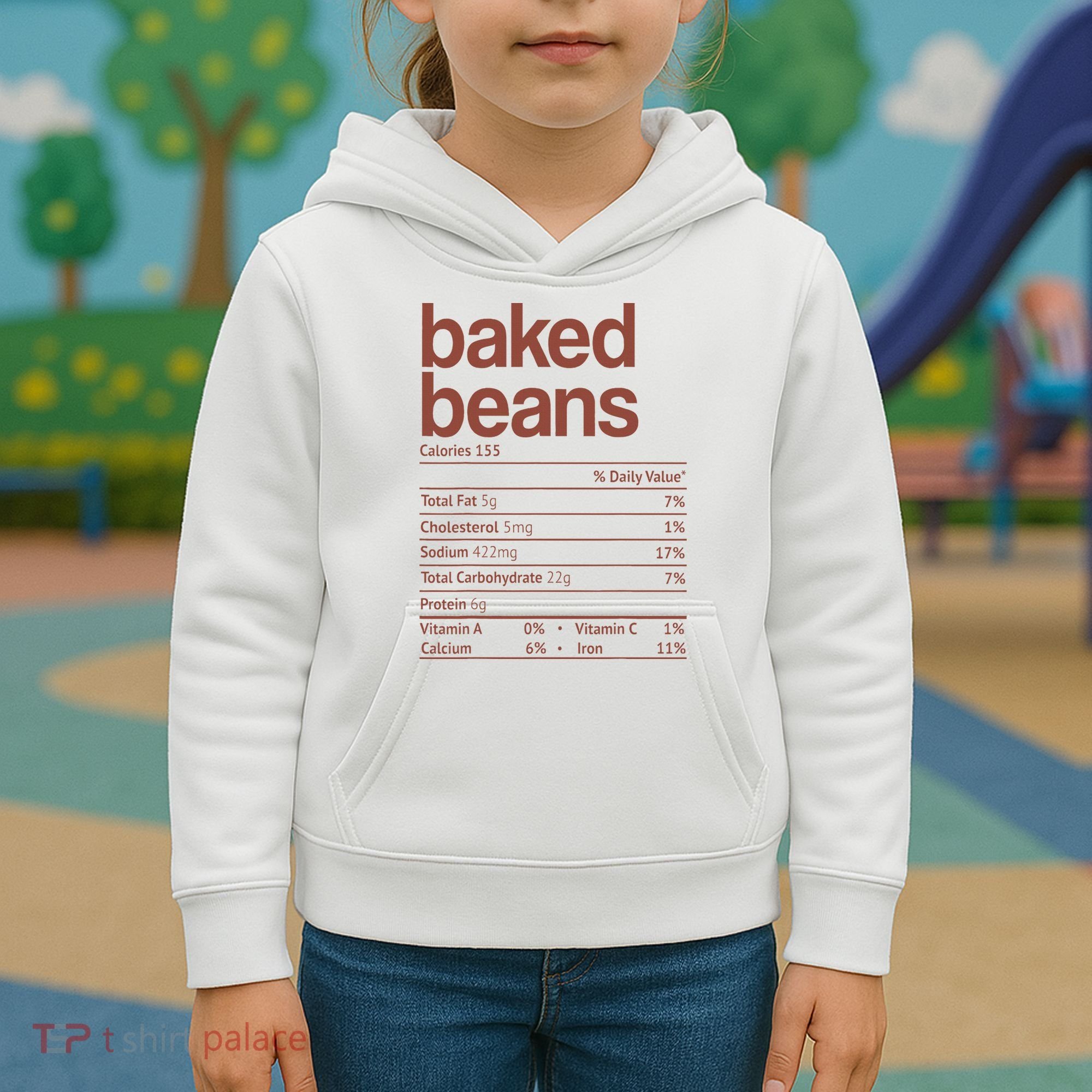 Baked Beans Nutrition Fact Funny Thanksgiving Christmas  Kids Hoodie