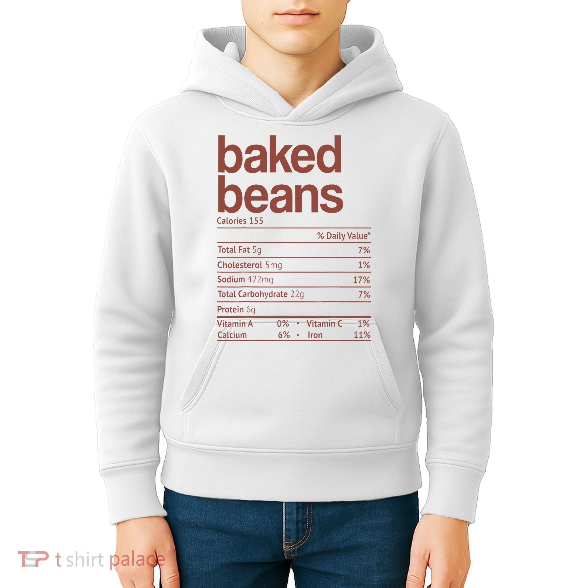 Baked Beans Nutrition Fact Funny Thanksgiving Christmas  Kids Hoodie
